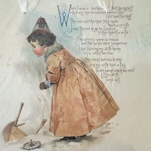 Bundle of 2 Vintage Art Prints with Nursery Rhyme Illustration by Mary Humphrey